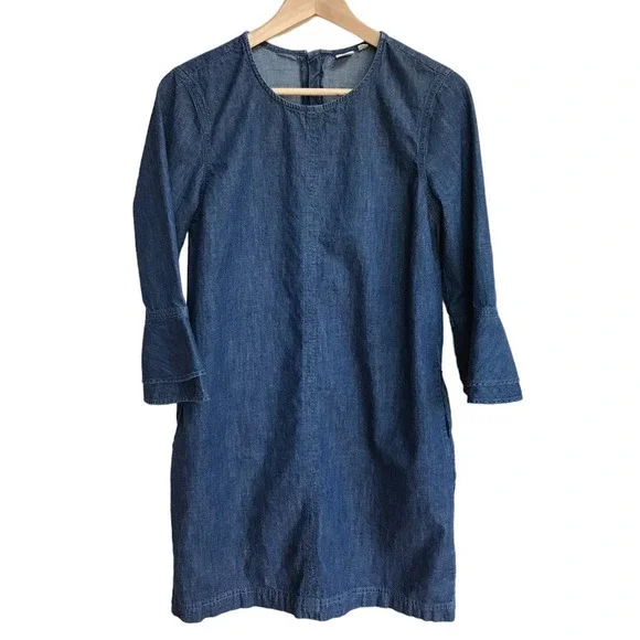 Gap Denim Shift Dress with Bell Sleeves size S - Picture 7 of 7